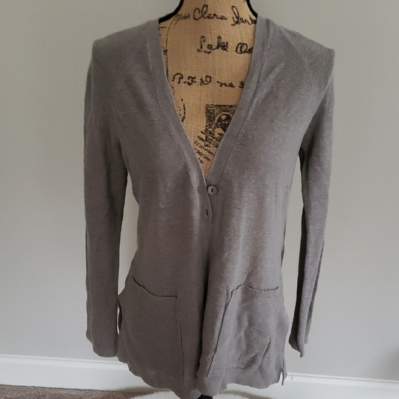 Eileen Fisher Gray Cardigan Sweater - Picture 1 of 5
